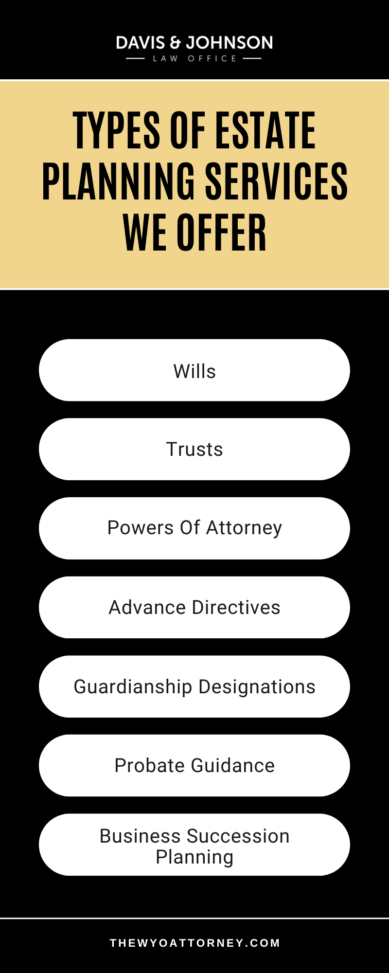 Types Of Estate Planning Services We Offer Infographic