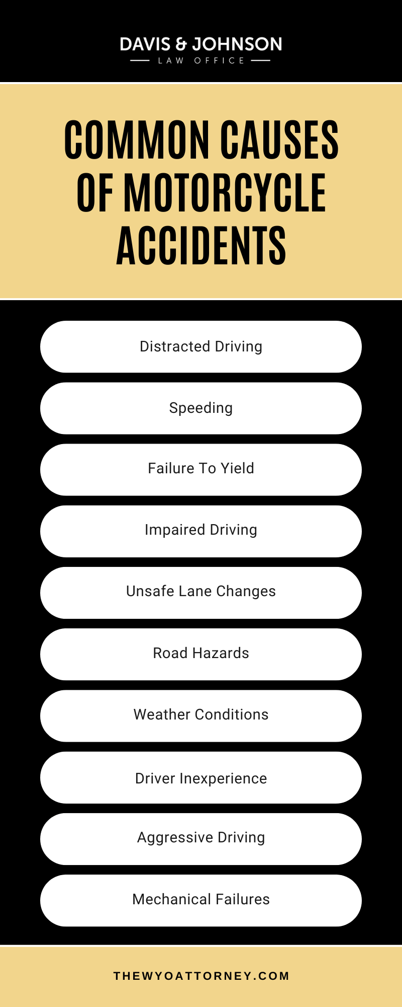 Common Causes Of Motorcycle Accidents Infographic